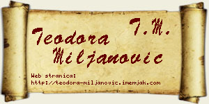 Teodora Miljanović vizit kartica